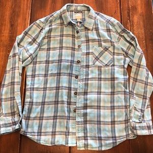 Men’s Plaid Flannel Button Down Shirt Large